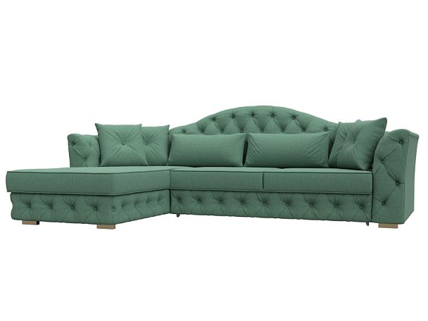 Диван угловой Артис левый угол Рогожка зеленый - Вид 1