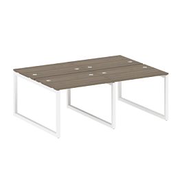 Metal System Quattro Р. ст. на 4 раб. места на О-образном м/к 50БО.СМ-4.1 Вяз/Белый металл 2000*1475*750 - Фото предпросмотра