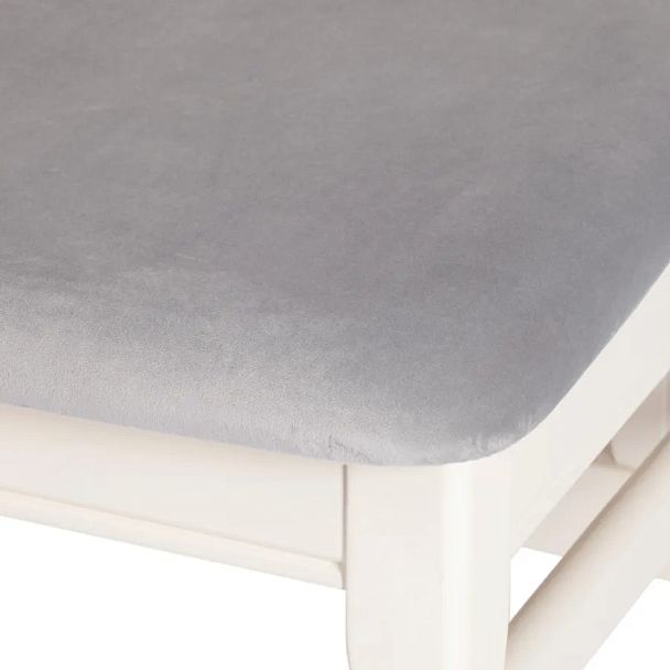 Стул Дольче/Dolce мягкое сиденье, бук, ivory white, велюр Tenerife Ultimate grey - Вид 8