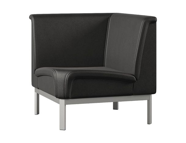 Диван Everprof Solo угловой Металл Серый Экокожа Черный - Вид 1