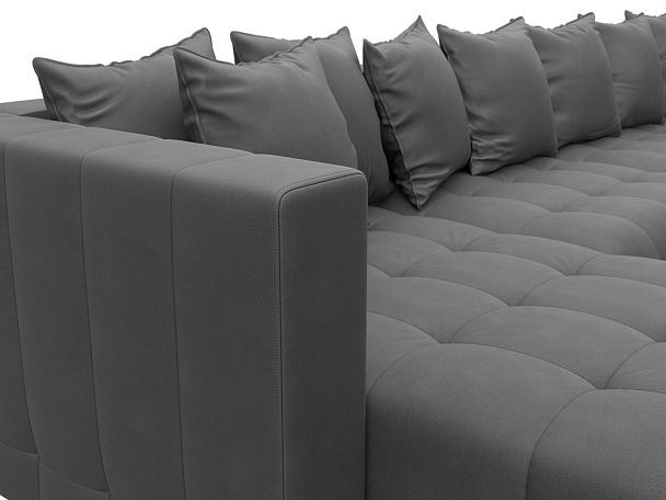 Диван П-образный Лига-052 НПБ Лонг Замша серый - Вид 4