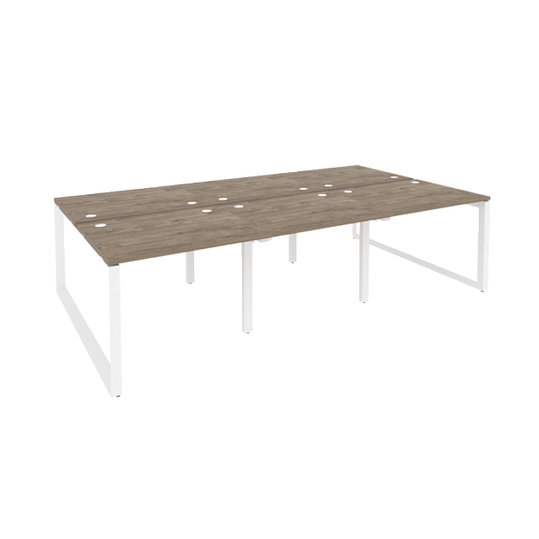 Onix Рабочая станция на О-образном м/к O.MO-D.RS-6.1.8 Тиквуд темный/Белый металл 2940*1635*750 - Вид 1