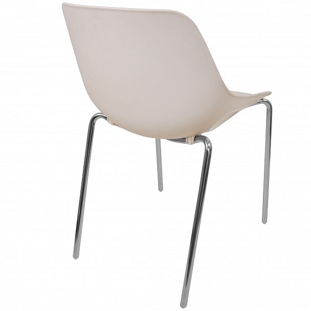 Стул Q5 (4 ножки) каркас хром, белый, стопируемый - Вид 4