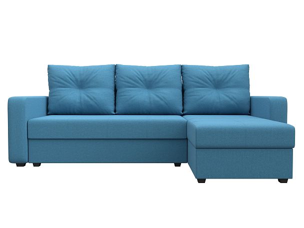 Диван угловой Ливерпуль Лайт правый угол Рогожка голубой - Вид 2