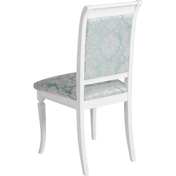 Комплект деревянных стульев с мягким сиденьем Бармс Белая эмаль/Бирюзовый жаккард, 2 шт. - Вид 5