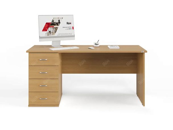 ЛАЙТ / LIGHT RLG007-16x6L Однотумбовый стол 160x60x75 Бук - Вид 2