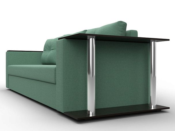 Диван прямой Атланта Лайт со столом справа Рогожка зеленый - Вид 3