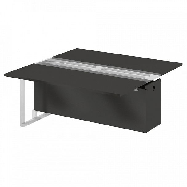 Центральный модуль 160 переговорного стола на промежуточных опорах "Компьютерные столы"  ПК-ФРМ-СТГ160Х160/Ц-В2-179 дуб ферраре - Вид 1