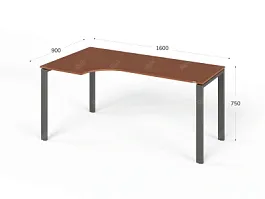 UNITY РМСУ9-16L ОРЕХ ИТАЛЬЯНСКИЙ Стол на металлокаркасе угловой левый 1600х900х750 - Фото предпросмотра