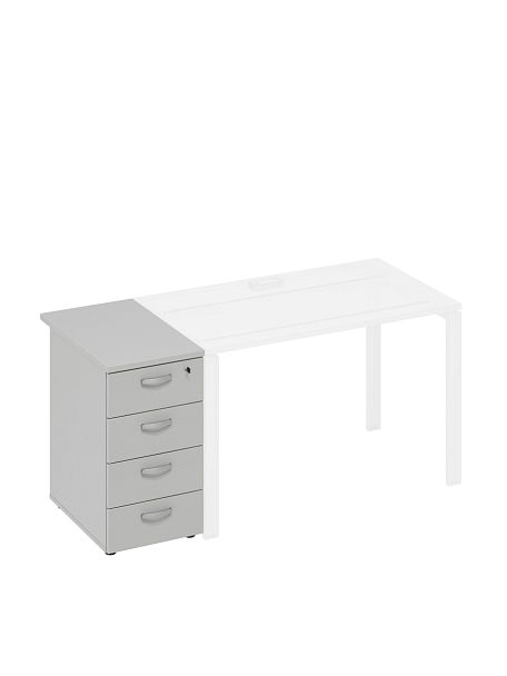 Тумба приставная 4-х ящичная с замком A4 А4 9221 БП серый - Вид 1