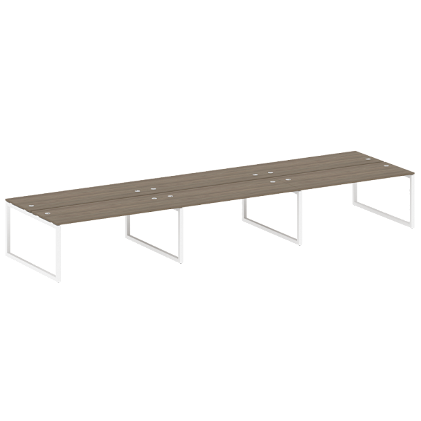 Metal System Quattro Р. ст. на 6 раб. места на О-образном м/к 50БО.СМ-6.5 Вяз/Белый металл 5400*1475*750 - Вид 1