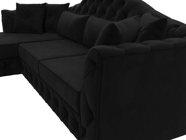 Диван угловой Артис левый угол Микровельвет черный - Вид 4