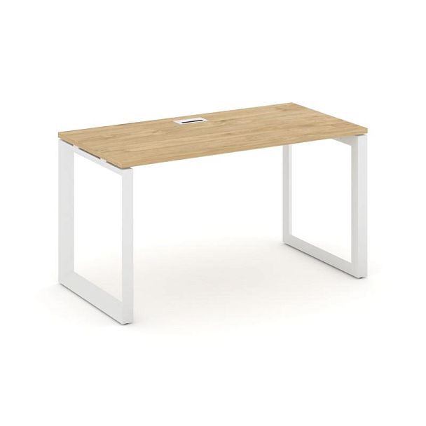 Style Project Next Стол письменный SN-59O.SP-001 Тиквуд Светлый/Металл Белый/Белый Заглушка 980*600*750 - Вид 1