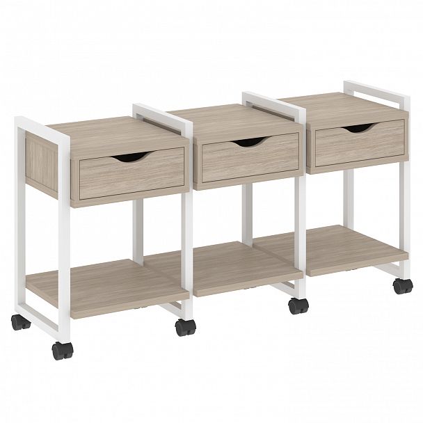 Тумба на колесах наборная "Loft" VR.L-TN-4.K дуб аттик/белый - Вид 1