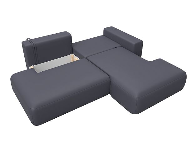 Диван угловой Лига-036 НПБ Модерн правый угол Экокожа серый - Вид 8