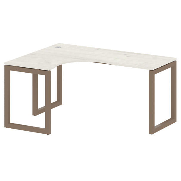 Metal System Quattro Стол криволинейный левый на О-образном м/к 50БО.СА-4 (L) Дуб наварра/Мокко металл 1600*1200*750 - Вид 1