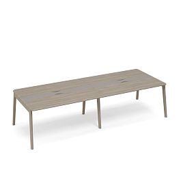 Стол для переговоров с кабель-каналом WOOD Time wood ТМ В2 155-2 мокко премиум (корпус) / вяз либерти (столешница, топ, фасад) - Фото предпросмотра