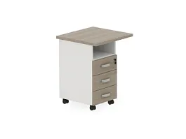 БЕРЛИН / BERLIN Тумба приставная левая 650х580х740 Шорвуд/Белый - Фото предпросмотра