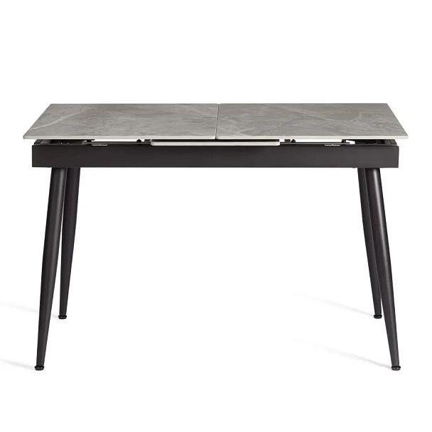 Стол обеденный Балморал/Balmoral 120-160x80x75см, столешница керамика (глянцевая)/опоры металл, серый/чёрный - Вид 3