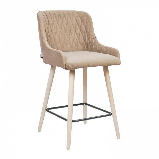 Полубарный стул Mint, бежевый велюр - Вид 1