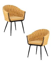 Набор 2 шт Стул обеденный DOBRIN MATILDA (жёлтая ткань (LAR 275-8)) - Фото предпросмотра