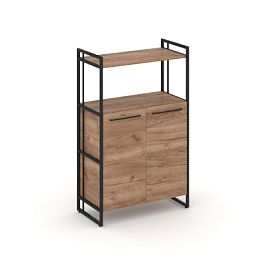 Rift Шкаф 3 ниши широкий RF.SS-32 Дуб Табак/Металл Черный 798*396*1286 - Фото предпросмотра