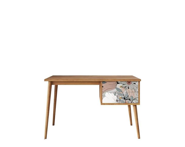 Стол рабочий Berber принт 50 с одной тумбой арт BB20/Print_50 - Вид 1