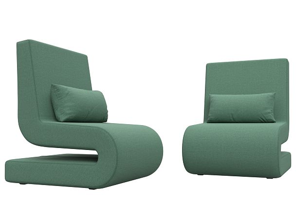 Кресло Волна (2 шт.) Рогожка зеленый - Вид 3