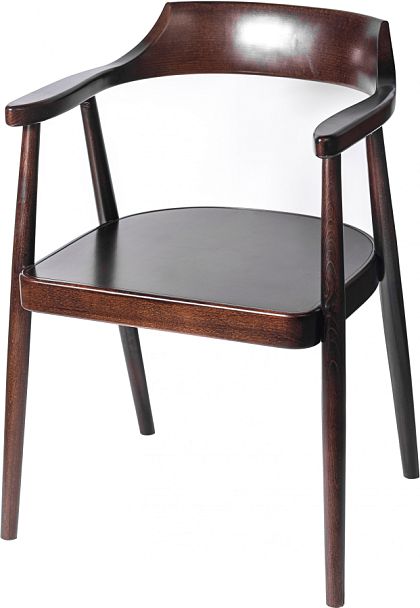 Стул деревянный с подлокотниками Боэн темный орех - Вид 1