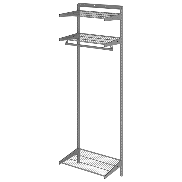 Гардеробная система BASIC G60, 2050х640х450 мм, 3 полки, 1 штанга, графит, S70299913515 - Вид 2