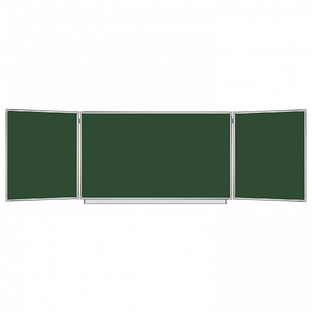 Доска для мела магнитная 3-х элементная 100х150/300 см, 5 рабочих поверхностей, зеленая, STAFF, 238009 - Вид 2