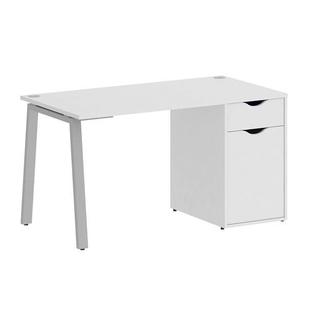 Home Office Стол письменный VR.SP-3-138.1.A Белый/Серый металл 1380*720*750 - Вид 1