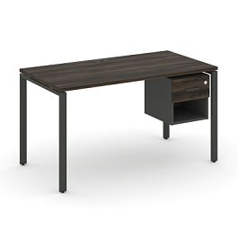 Concept Стол рабочий с подвесной тумбой 1 открытой нишей и одним ящ. CN.SP-117 W Дуб Мали/Антрацит/Металл Антрацит 980*720*750 - Фото предпросмотра