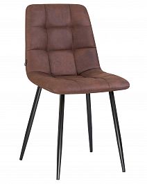 Стул обеденный DOBRIN ALEX (черные матовые ножки, коричневая микрофибра (PK-03)) - Фото предпросмотра