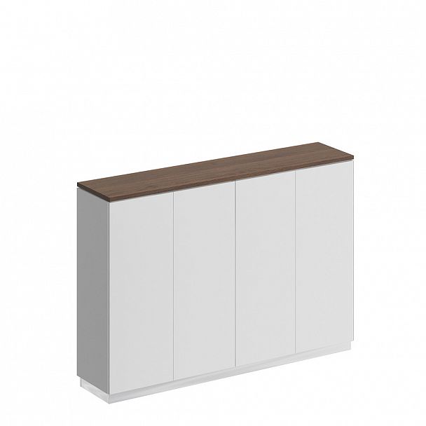 Шкаф для документов закрытый средний "City" СИ 320 дуб гладстоун/белый премиум/белый премиум - Вид 1