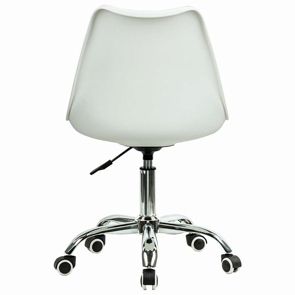 Кресло стул BRABIX "Eames MG-310 CH", хром, пластик белый, ткань серая, 532924 - Вид 5