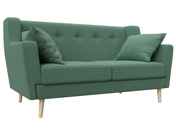 Диван кухонный прямой Брайтон 2 Рогожка зеленый - Вид 1