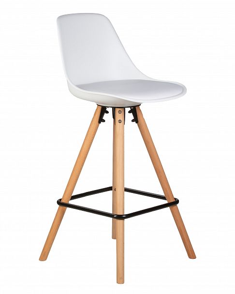 Стул полубарный DOBRIN RONNI (ножки светлый бук, белый (ZL-W-02)) - Вид 2