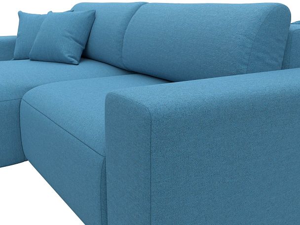 Диван угловой Лига-036 НПБ Классик левый угол Рогожка голубой - Вид 4