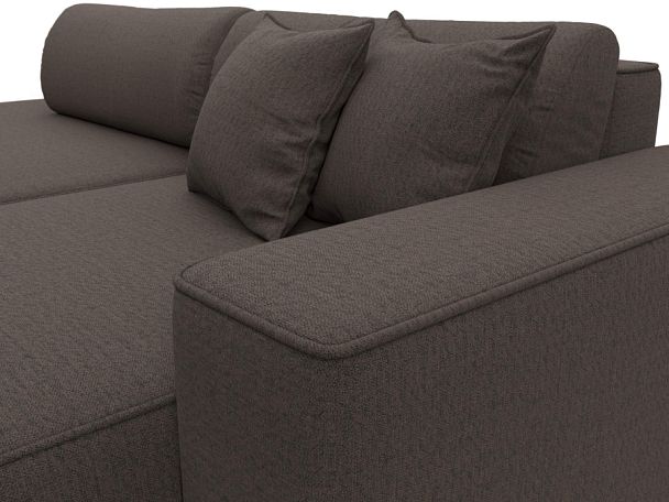 Диван угловой Лига-065 БП угол правый Рогожка коричневый - Вид 4