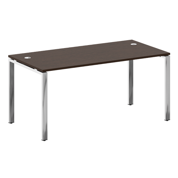 Metal System Direct Стол рабочий руководителя на П-обр. м/к БП.СРР-4.8 Венге/Нерж. сталь 1600*800*750 - Вид 1