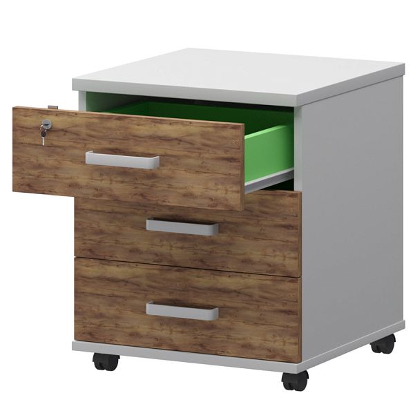 Тумба подкатная СМТ-3ПЦ Тип1 Белый/Таксония 434x450x620 Смарт - Вид 1