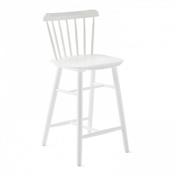 Стул Такер полубарный, белый деревянный - Вид 2