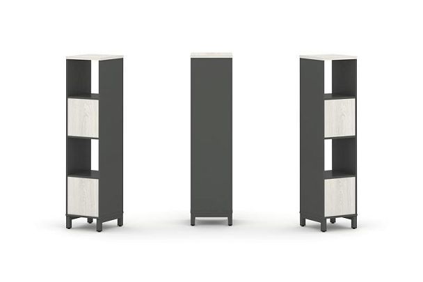 Стайл Проджект Набор стеллажа 1 сторон., 4 яр. SN.NS-411 Антрацит/Дуб Наварра/Металл Антрацит 387*40 - Вид 1