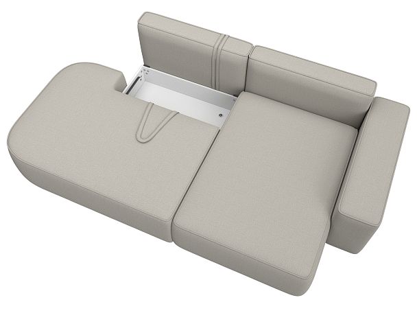 Диван угловой Лига-065 угол правый Рогожка бежевый - Вид 7