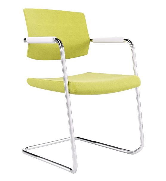COOL кантилевер Bravo BRA-20 лайм хром/пластик белый "Кресла для посетителей"  ТК-001854000053 лайм - Вид 1