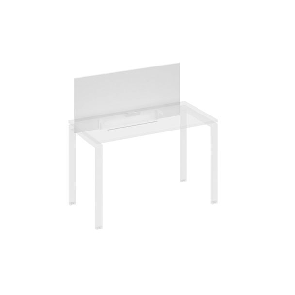 Экран настольный фронтальный для стола 120 с кабель-каналом A4 А4 Б 831 БП белый премиум / металлокаркас белый - Вид 1