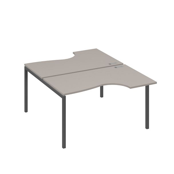 Рабочая станция металлокаркас DUE со столами (2х140) Классика A4 А4 Б2 184 БП мокко премиум / металлокаркас антрацит - Вид 1