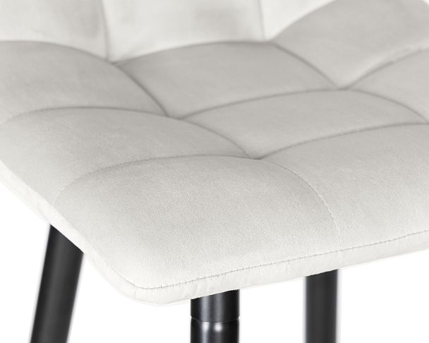 Стул полубарный DOBRIN OLIVIA (черные матовые ножки, светло-серый велюр (108-52)) - Вид 7