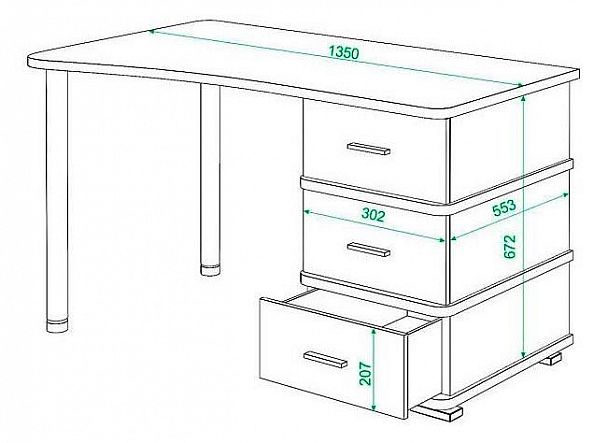 Стол письменный Домино СД-35 Венге/Карамель левый - Вид 4